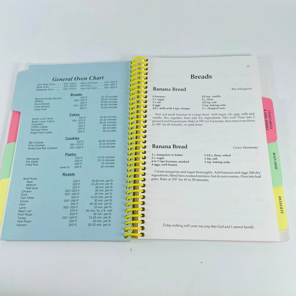 Our Daily Bread Cookbook Episcopal Church West Kauai Hawaii Spiral Bound